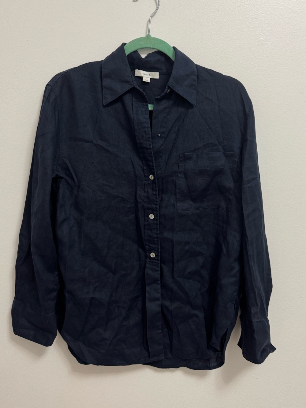 Vince Blue Linen Button-Up Shirt – (NWT)